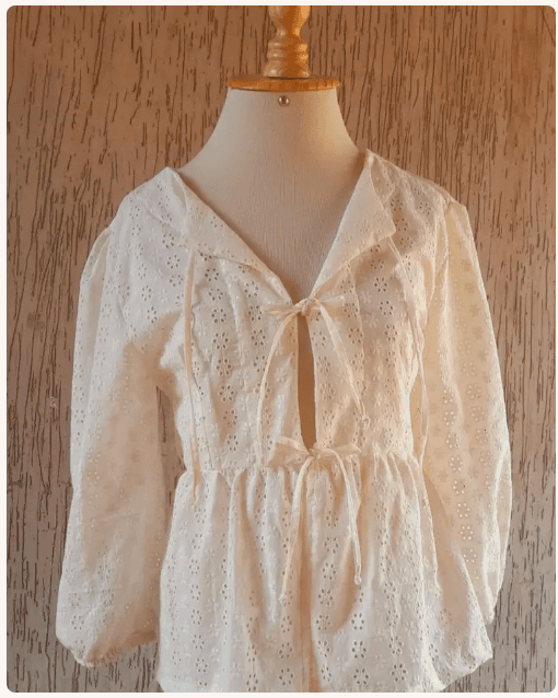 Blusa Córdoba costurada por uma aluna