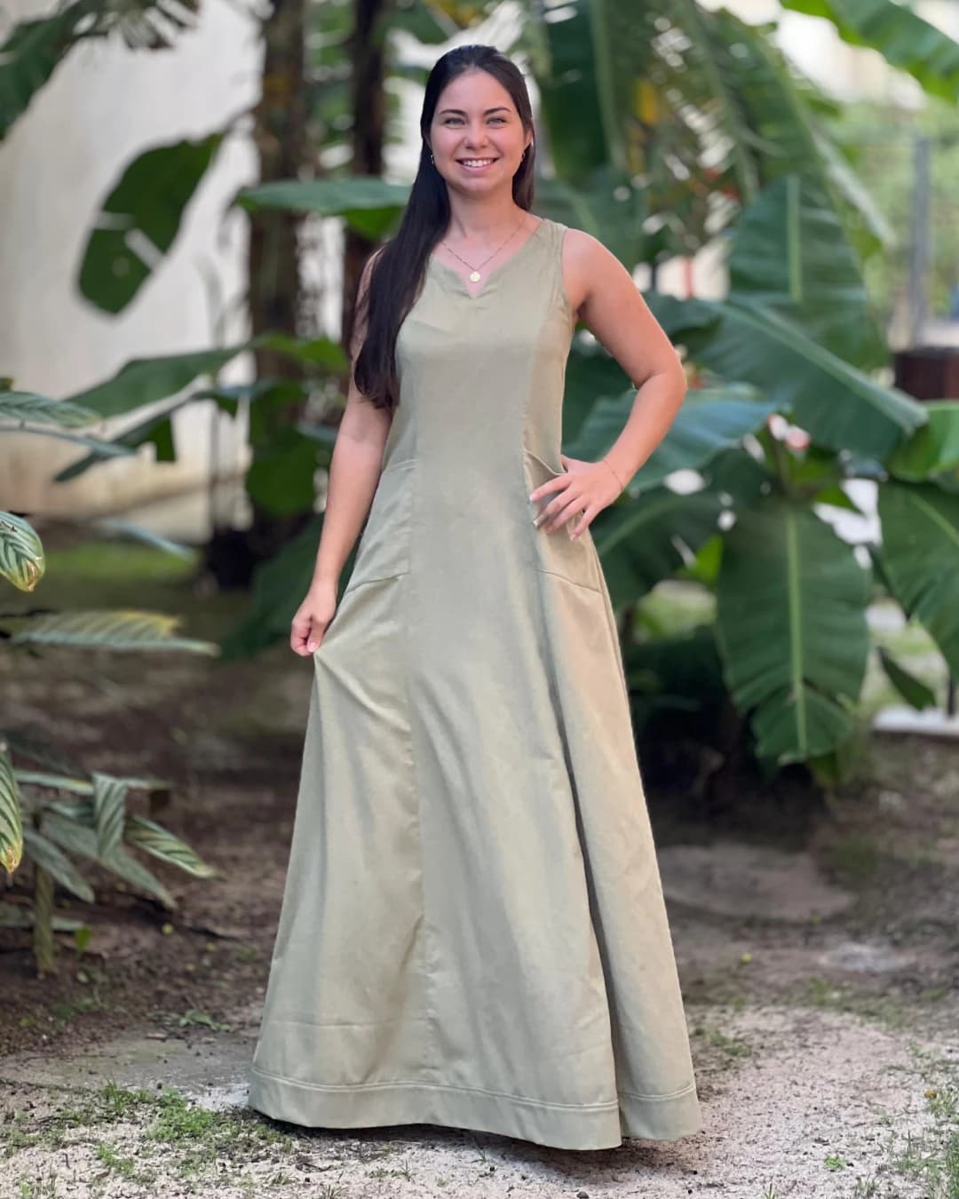 Vestido Longo com Bolsos + Adaptação para Blusa
